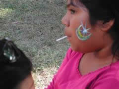 face paint star with moon